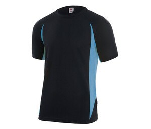 VELILLA V5501 - Camiseta técnica bicolor Black / Sky Blue