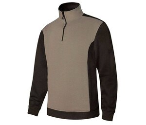 VELILLA V5703 - Sudadera cuello cremallera bicolor Beige Arena / Black