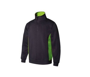 VELILLA V5704 - Sudadera cuello cremallera bicolor Navy/Lime