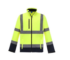 Yoko YKK09 - Chaqueta Softshell de alta Visibilidad Hi Vis Yellow/Navy