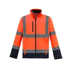 Yoko YKK09 - Chaqueta Softshell de alta Visibilidad Hi Vis Orange/Navy