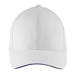 SOL'S 88100 - Buffalo Gorra 6 Paneles Blanco / French marino