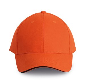 K-up KP011 - ORLANDO - GORRA PARA HOMBRE 6 PANELES Spicy Orange / Dark Grey