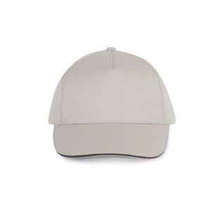 K-up KP130 - GORRA CON SANDWICH CONTRASTADO - 5 PANELES Light Grey/Dark Grey