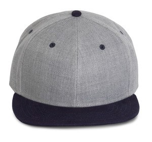 K-up KP166 - Gorra Snapback - 6 paneles Light Grey Heather / Navy