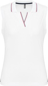 Kariban K224 - Polo sin mangas para mujer White / Navy / Red