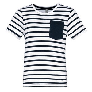 Kariban K379 - Camiseta Marinero a rayas con bolsillo manga corta para niños