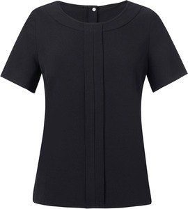 Brook Taverner BT2280 - Blusa Verona de crepé de China Negro