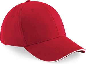 Beechfield B20 - Gorra de hombre Athleisure - 6 paneles Classic Red / White