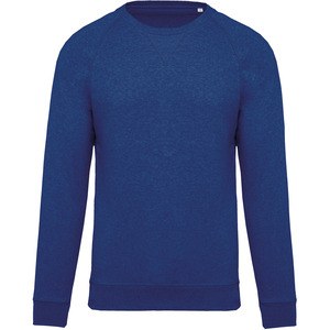 Kariban K480 - Sudadera de hombre orgánica con cuello redondo y manga raglán Ocean Blue Heather