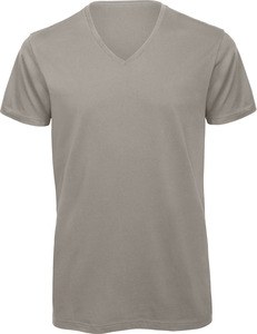 B&C CGTM044 - Camiseta de hombre Organic Inspire con cuello de pico Gris claro