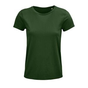 SOL'S 03581 - Crusader Women Camiseta Mujer Ajustada De Punto Liso Y Cuello Redondo Verde botella