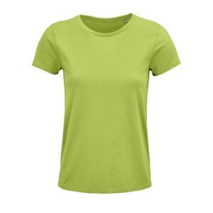 SOL'S 03581 - Crusader Women Camiseta Mujer Ajustada De Punto Liso Y Cuello Redondo Verde manzana