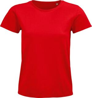 SOLS 03579 - Pioneer Women Camiseta Mujer Ajustada De Punto Liso Y Cuello Redondo