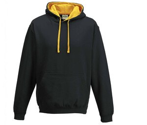 AWDIS JH003 - Sudadera con capucha en contraste Jet Black/Gold