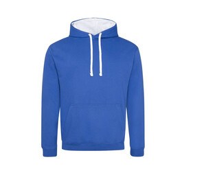 AWDIS JH003 - Sudadera con capucha en contraste Royal Blue / Arctic White