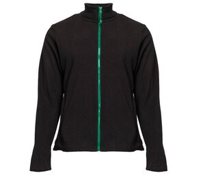 BLACK & MATCH BM701 - Chaqueta polar con cremallera para mujer Black/ Kelly Green