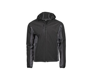 Tee Jays TJ9514 - Chaqueta Softshell de 3 capas con capucha para hombre Negro / Gris oscuro