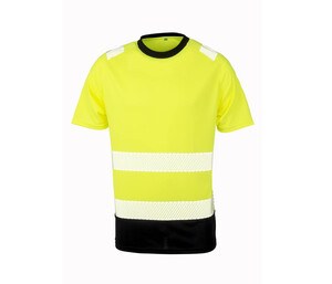 Result RS502X - Camiseta de alta visibilidad en poliéster reciclado Fluorescent Yellow / Black