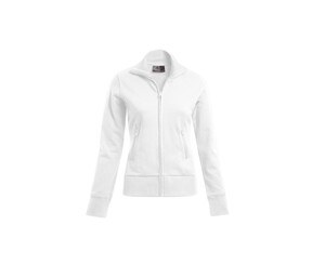 Promodoro PM5295 - Sudadera cremallera grande mujer White