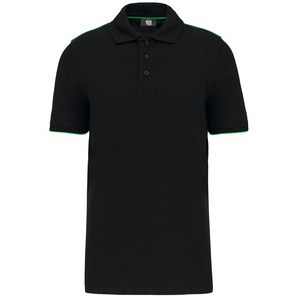 WK. Designed To Work WK270 - Polo DayToDay contrastado hombre Black/ Kelly Green