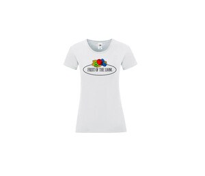 FRUIT OF THE LOOM VINTAGE SCV151 - Camiseta de mujer con logo de Fruit of the Loom White