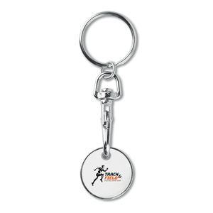 GiftRetail MO9748 - TOKENRING Llavero moneda (EUR) carro Blanco