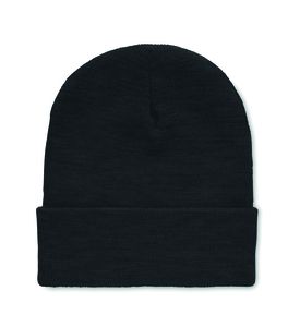 GiftRetail MO9965 - POLO RPET Gorro RPET con puño Negro