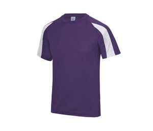 Just Cool JC003 - Camiseta sport contraste Purple / Arctic White