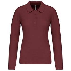 Kariban K257 - Polo piqué de manga larga de mujer Wine