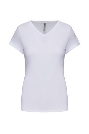 Kariban K3015 - Camiseta con elastán cuello de pico mujer