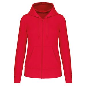 Kariban K4031 - SUDADERA CON CAPUCHA Y CREMALLERA ECORRESPONSABLE MUJER Red