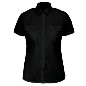 Kariban K504 - Camisa piloto manga corta mujer Black