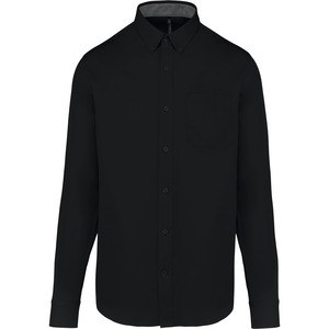 Kariban K586 - Camisa de algodón Nevada de manga larga para hombre Black