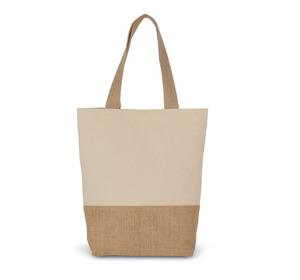 Kimood KI0298 - Bolsa de compras de algodón e hilos de yute laminados