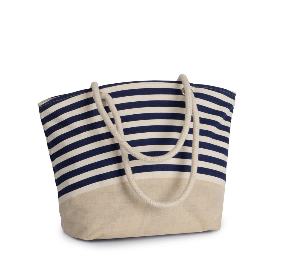 Kimood KI0283 - Bolsa de compras de yute estilo Marinero