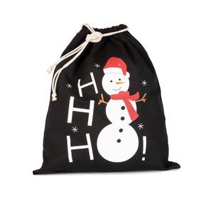 Kimood KI0745 - Bolsa algodón cierre cordón, diseño muñeco de nieve