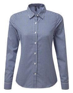 Premier PR352 - Camisa Vichy con cuadros grandes Marino / Blanco