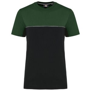 WK. Designed To Work WK304 - Camiseta bicolor ecorresponsable manga corta - Unisex Black/Forest Green