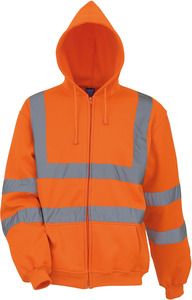 Yoko YHVK07 - Sudadera cremallera y capucha Hi Vis Orange