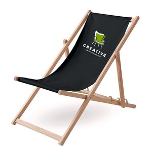 GiftRetail MO6503 - HONOPU Silla de playa en madera Negro