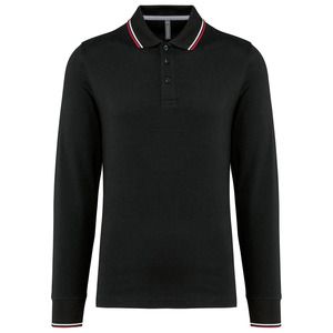 Kariban K280 - Polo piqué manga larga hombre Black / Red / White