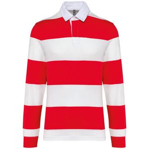 Kariban K285 - Polo a rayas manga larga unisex Red / White Stripes