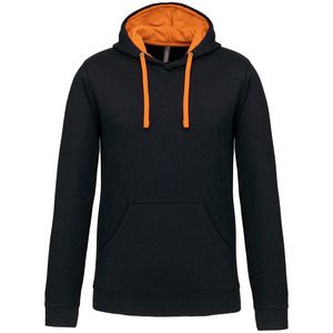 Kariban K446 - SUDADERA CON CAPUCHA CONTRASTADA Black / Orange