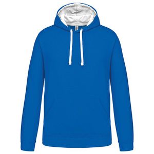 Kariban K446 - SUDADERA CON CAPUCHA CONTRASTADA Light Royal Blue / White