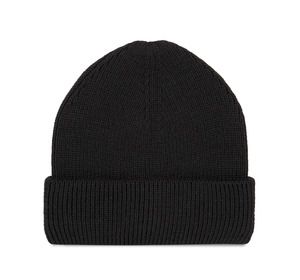 K-up KP951 - Gorro de punto canalé con doble dobladillo Black