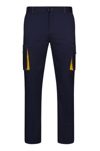 Velilla 103024S - PANTALÓN STRETCH BICOLOR NAVY BLUE/YELLOW