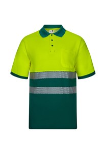 Velilla 305523 - POLO ALGODÓN BICOLOR MC RS GREEN/HI-VIS YELLOW