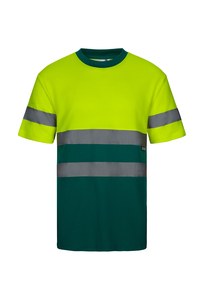 Velilla 305613 - CAMISETA ALGODÓN BICOLOR MC AV GREEN/HI-VIS YELLOW