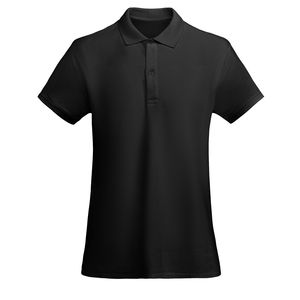 Roly PO6618 - PRINCE WOMAN Polo de mujer entallado de manga corta en algodón orgánico certificado OCS Negro